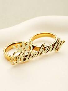 一枚定制不锈钢女士戒指，周年纪念日的完美之选。可刻上您的名字，简约日常风格。附赠礼盒。适合情人节、生日、母亲节或任何场合。提供黑色、银色、金色以及多种颜色选择，包括时尚、彩色、复古和极简风格。男女皆宜，休闲可爱，可定制，个性化，独一无二。送给他/她、男朋友/女朋友、父母、家人或朋友的完美礼物。适合周年纪念日、生日、毕业典礼、舞会、派对和其他特殊场合。定制时尚珠宝。 - 金色磨砂 - 查看 9