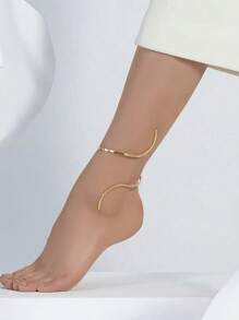 1pc Fashion S-Shape Anklet, Elegant Vintage Layered Design, Suitable For Girls Daily Wear And Holiday Gifts