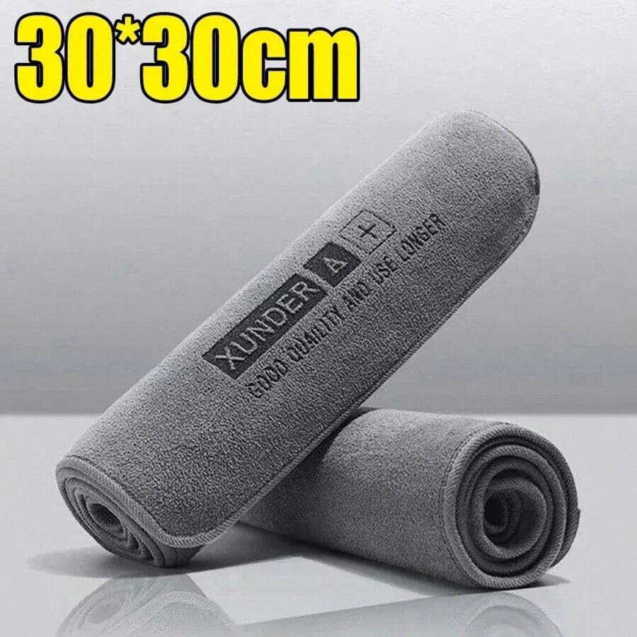 10/1PCS High-End Microfiber Car Washing Towel Auto Cleaning Drying Cloth Hemming Care Detailing Cloth Water Absorption Car Rag - Black - View 1