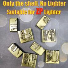 Estuche metálico con diseño en relieve 3D con forma de tanque retro para encendedor ZP (Sólo el estuche, no incluye el encendedor) - 1 carcasa aleatoria con forma de tanque (sin encendedor) - Ver 2