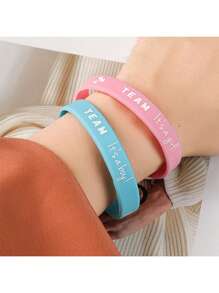 20 pezzi Braccialetti di rivelazione del sesso del bambino per festa di genere, blu/rosa, braccialetti in silicone per la rivelazione del genere per decorazioni festa di nascità - blu rosa - Visualizzare 3