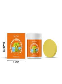 100g Orange Cleaning Paste, Convenient & Quick To Use, Effectively Maintains Shine, Cleans Stains, Grease, Polishes Surfaces. Suitable For Stove, Pot, Range Hood, Multi-Functional Cleaning Paste With Sponge, Suitable For Eid Al-Adha