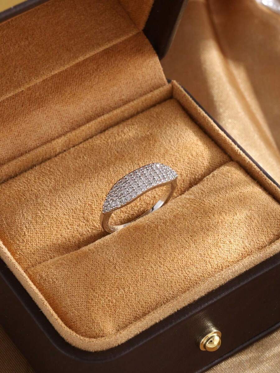 rakol 1pc Minimalist Elegant Cubic Zirconia Multiple Band Thin Rings For Women