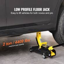 Low Profile Floor Jack, Heavy Duty Aluminum Hydraulic Racing Floor Jack, Hydraulic Car Jack, Single Dual Piston Quick Lift Pump, Height Lifting Range (Yellow) - 2 Ton (4400 Lbs), Iron, Single Piston - View 2