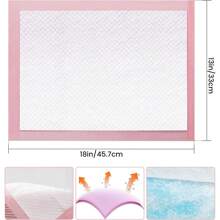 超吸水 20 片宠物训练垫快干芯，防漏、防臭 | 透气无纺布顶部，防滑背衬，蓝色/粉色/图案设计 | 小狗/狗/猫尿垫，适用于板条箱、旅行和室内使用 - 彩色 - 查看 3