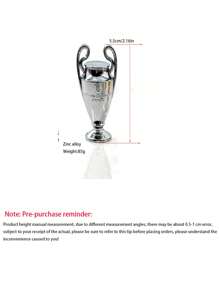 1 Pieza Trofeo de resina deportivo, Copa de la Liga de Campeones con orejas grandes, recuerdo decorativo para fanáticos del fútbol (cinta de regalo), Mini taza colgante decorativa, Accesorios de muñeca, Herramienta llave ordinaria