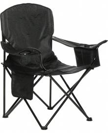 Basics - Silla plegable acolchada para acampar al aire libre con bolsa de transporte, 24 x 36 x 38 pulgadas, color negro - Acolchado XL, Negro - Ver 3