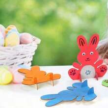 10 pièces/20 pièces Lapin de Pâques en bois DIY Ornement en bois Artisanat Cadeau Joyeuses Pâques Fête Maison Décoration de bureau