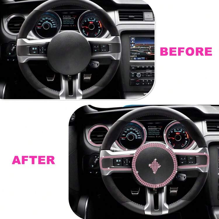 闪亮的 1 米自粘式水钻条，适用于汽车内饰、派对和婚礼装饰 - PVC 水晶闪亮饰边，适用于车辆仪表板、门把手、窗户和礼品盒 - 彩色 - 查看 2