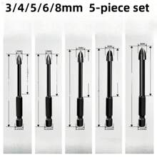 三角钻头 四刃十字黑色 玻璃钻头 硬质合金陶瓷钻头 多功能六角柄玻化砖钻孔工具 适用于：陶瓷、瓷砖、玻璃钻孔 型号：3/4/5/6/8/10/12mm - 彩色 - 查看 16