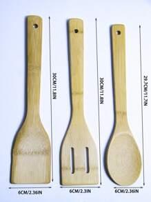 1pc Bamboo Kitchen Utensils - Non-Stick Heat Resistant Spatula And Spoon, Suitable For Cooking And Serving, Wooden Cooking Tools, Non-Stick Spoon Spatula Set With Handles, Heat Resistant Spatula Set, Easy To Clean, Dishwasher Friendly, Ideal For Home Kitchen Chefs, Cooking Enthusiasts, Women And Men