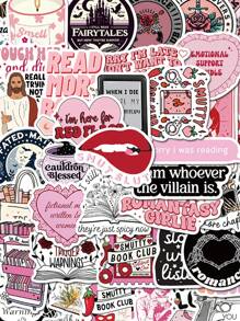 SCXXBSW 50pcs Romantic Reading Cartoon Graffiti Stickers Decorative Water Cups Notebook Luggage Waterproof Stickers - Multicolor - View 12