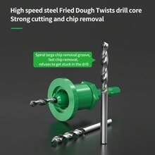 木工沉头钻头1套限量沉头钻头六角柄快速钻孔可调钻孔深度自攻螺丝孔开孔器锥孔深孔定位器