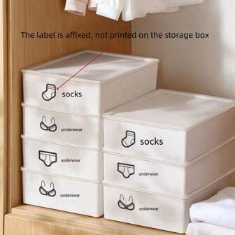 1 件多隔层内衣收纳盒，大容量胸罩、袜子、内裤三合一收纳盒（收纳盒上的图案为贴纸，非印刷）