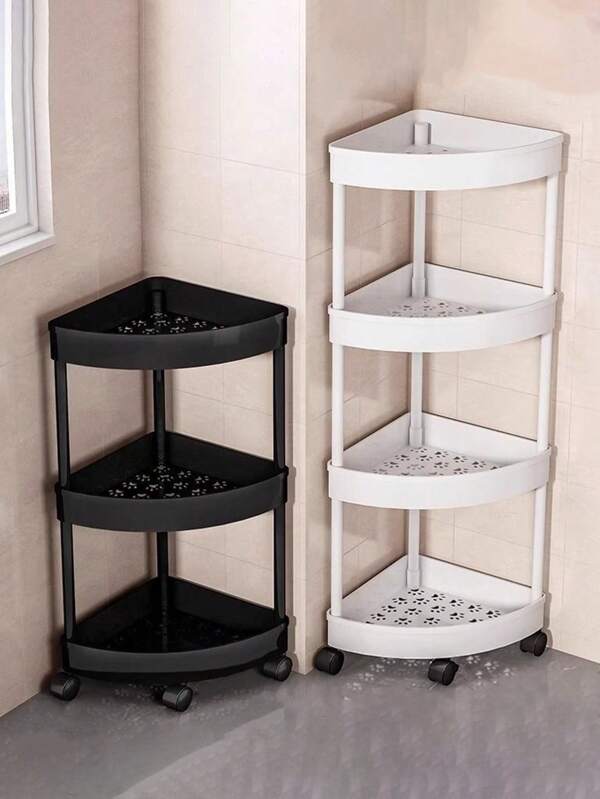 1 Multifunctional Portable Multi-Layer Corner Rack Storage Rack, Floor Standing Multi-Layer Kitchen Corner Rack, Bathroom And Shower Corner Rack, Living Room And Bedroom Cosmetics Storage Rack Corner Rack, Corner Wall Corner Storage Rack Back To School