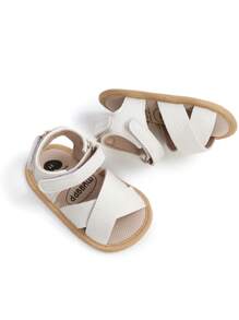 Boy's And Girl's Infant Sandals, Newborn Anti Slip Soft Rubber Sole Shoes, Cross Style, Boy's And Girl's Infant Exposed Toe Outdoor Leisure, Summer First Walking Shoes