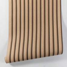 3D 效果木板壁纸、木格栅壁纸、农舍风格木板壁纸适用于卧室、客厅、走廊、楼梯、休息室、门厅 - 棕色 - 查看 6