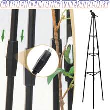 47/67in Metal Plant Trellis For Climbing Plants Outdoor, Black Pyramid Plant Support For Vine Rose Potted Plants Indoor Tomatoes - Black - View 10