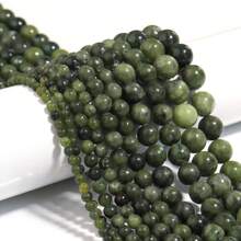1pc Natural Nephrite Jade Beads In Multiple Sizes 4/6/8/10/12mm, Round Loose Beads, Fashion Elegant Vintage Green Jade, Handmade DIY For Bracelets, Necklaces, Jewelry Making, Pendants, Accessories Wholesale - Southern Jade - View 2