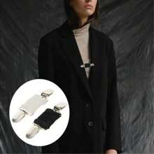 2 件装腰夹披肩夹衣服胸针夹围巾扣女士饰品胸针 - 黑與白 - 查看 14