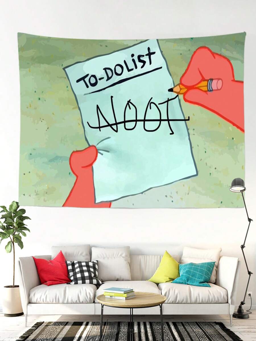 1 件待办事项清单 Bool Flag 趣味挂毯 涤纶时尚壁毯 适合大学宿舍客厅家居装饰美学艺术挂毯 理想节日礼物