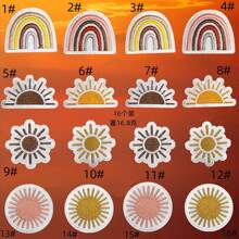 1 szt. Sun Rainbow Iron On Patches, Retro BOHO Vintage Summer Theme Iron On/Sew On Haftowana aplikacja dekoracyjna Zestaw naszywek na ubrania Plecak Kapelusz Czapka Poszewka na poduszkę Koszula Spodnie