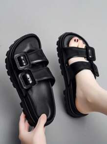 1 par de sandalias ligeras y cómodas de moda casual para niñas, aptas para el verano