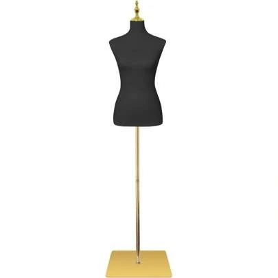 Dress Form Mannequin For Sewing Female Beige Leather Manikin Torso With Detachable High Stability Metal Stand Adjustable Height