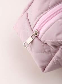 1pc Solid Colour Basic Style Cosmetic Bag,Large Capacity Basic Style Makeup Bag,Stylish And Portable Holds Lipstick, Toiletries, Coins, Keys, Etc,Travel Cosmetic Bag For Women