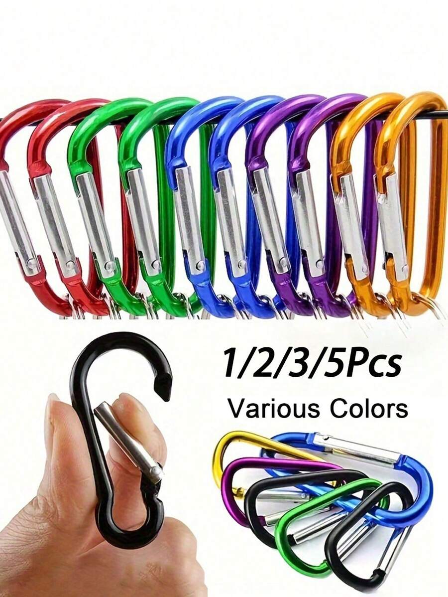 2 Stücke Aluminium Stern Karabiner, kreativer Feder Federhaken Schlüsselring Schlüsselanhänger, Outdoor Camping Wandern Zubehör Reisenotwendigkeiten Reisezubehör Urlaub Sommer Ferien Schulanfang - Verschiedenfarbig - Übersicht 1