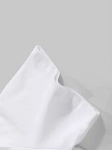 男士超大号休闲百搭简约时尚印花短袖T恤，春夏 - 白色 - 查看 5