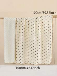 1 件心形图案婴儿保暖泡泡绒毯、幼儿园婴儿午睡被、成人办公室防风披肩、儿童汽车座椅套、四季皆宜