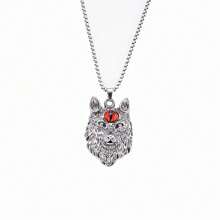 1 件不锈钢狼头与邪眼吊坠项链，休闲吊坠项链，适合日常佩戴 - 狼頭 - 查看 11