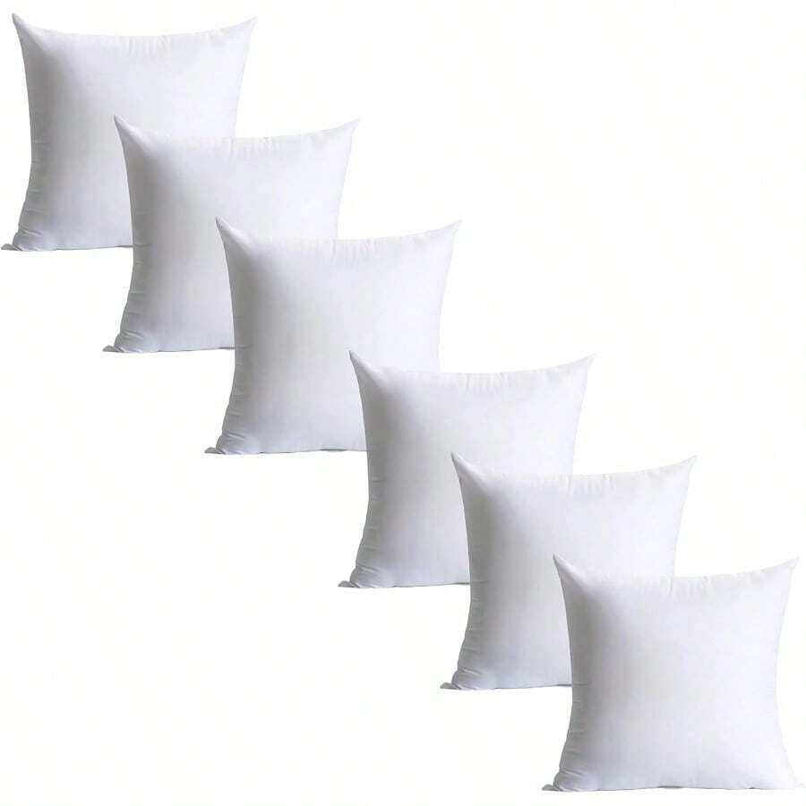 Plush And Durable Throw Pillow Inserts - 18 X 18 Inches Set Of 8, Hypoallergenic Polyester Fiber Fill - Perfect For Decorative Cushion Covers, Sofa And Bed Accent - 6 Count (Pack of 1) - View 1