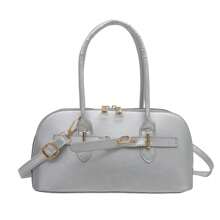 1pc Mode Vrouwen Tas Leren Handtas Vintage Casual Schoudertas Voor Dames Designer Zakelijke Stijl Vrouwelijke Top-Handvat Tassen Solide Eenvoud Wilde Afspraak Shell Tas Hoge Kwaliteit Vrouwen Koerierstas Om Te Werken Winkelen Pendelen Daten Wit Zwart Roze Zilver Groen Khaki