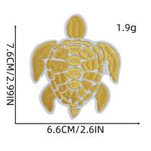 Bunter gestickter Schildkröten Aufnäher, Schildkröten Bekleidungszubehör Schmuck, niedlicher Stickerei Aufnäher