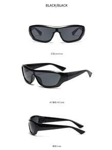 Y2K 一体式时尚眼镜 个性嘻哈小框方形简约时尚眼镜