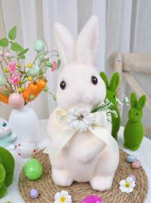 1PC Easter Rabbit Green Artificial Moss Rabbit Spring Plush Rabbit Easter Decoration Outdoor Garden Living Room Fireplace Home Decoration