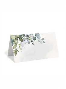 20/50/100 Stück elegante Olivenblattplätzchen für Hochzeiten, aquarellgrüne Blätter faltbare Tischnummern, geeignet für Hochzeiten, Partys, Taufen, Feiern, Abendessen, wo Namensschilder beschriftet werden können