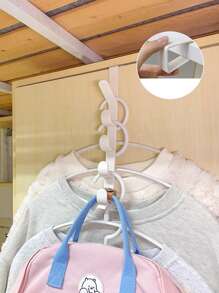1/2pcs Vertical Multi-Functional Hook At The Back Of The Door, Non Perforated Storage Rack At The Back Of The Door, Bag Hook, Dormitory Wardrobe Bedside Hanging Clothes Hook, Hanging Clothes Hanger, Plastic Hook, Suitable For Bedrooms, Living Rooms, Dormitories, Bathroom Doors, Very Useful Household Items (White And Black) - Multicolor - View 9