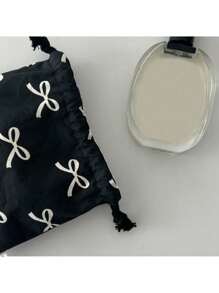 1PC S/L Bow Drawstring Mini Bag, Travel Portable Storage Bag, Storage Hanging Bag Holiday Essentials Holiday Travel Essentials Travel Bag Travel Accessories