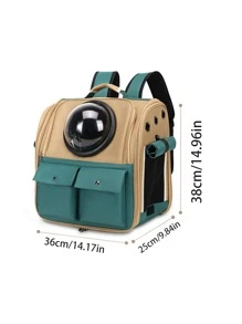 1pc Fashionable And Versatile Pet Bag For Outdoor Use, Hand In Hand Bag, Cat Bag, Portable Bag For Going Out, Large Aviation Box, Space Cabin - Multicolor - View 4