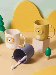 1pc Cute Cartoon Toothbrush Holder Cup, Bathroom Home Rinse Cup Back To School