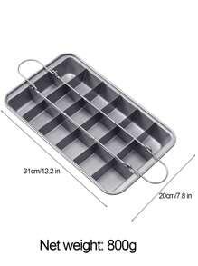 1pc Non-Stick Brownie Baking Pan With Divider (12.2"X7.8"), Stainless Steel Bread Baking Tray, Non-Stick Square Cake Baking Pan, Dough Kneading Mixer, Baking Tools, Oven , Kitchen Gadgets, Cookware Accessories