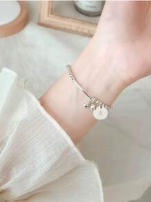 Nuevo brazalete con campana en 2 estilos, con nombre personalizado y piedra natal, regalo para mamá, Navidad con campana de letra personalizada