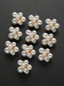 4 件/包优雅细致的白色花芯多功能金属纽扣，适用于毛衣、外套、夹克、开衫装饰，17mm/21mm 纽扣尺寸，DIY 缝纫、服装、箱包和鞋子装饰配件