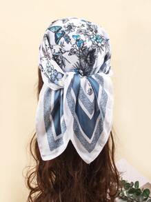 1pc Multiway Women Bandana Style 70cm Silk-Like Printed Scarf, Suitable As Hijab, Neck Scarf, Headband For Daily Use - Multicolor - View 14