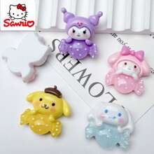 Sanrio Sanrio Adorable DIY, Set de 10 piezas/5 piezas/1 pieza, Piezas de resina de caramelo con efecto fosforescente, Pegamento de crema para DIY de fundas de teléfono, pasadores de cabello, ligas para el cabello, colgantes y joyería