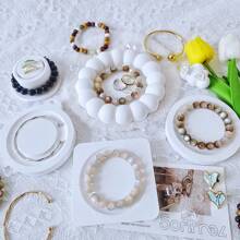 1 件珠宝戒指、手链、耳环展示托盘、多个 INS 风格石膏珠宝支架托盘、高端白色珠宝架，用于珠宝展示、家庭组织、摄影道具、节日礼物、情人节、母亲节旅行收纳整理器