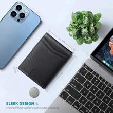 Portfele męskie z włókna węglowego RFID, luksusowe, saszetka na pieniądze, smukły, cienki, męski, na karty, portfel męski, mała krótka torebka, męski portfel Vallet, duża pojemność, wiele przegródek na karty, styl biznesowy, prezent urodzinowy, prezent na ukończenie szkoły, prezent na dzień ojca